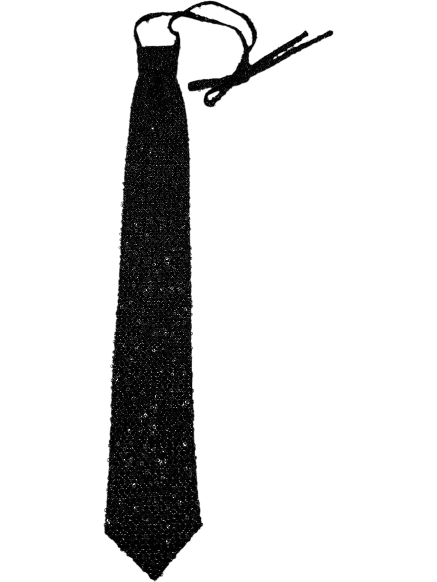 Pamella Roland Black Sequin Neck Tie – One Size