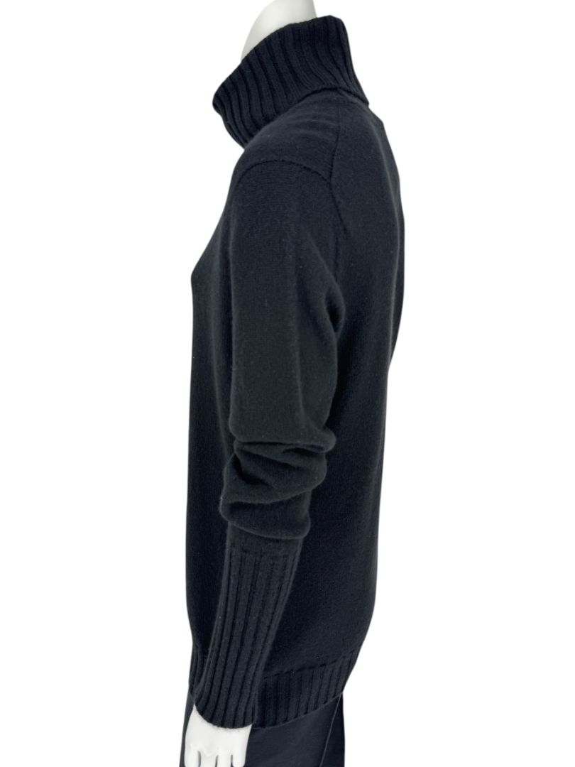 Kiton Black Cashmere Turtleneck Sweater – Size 46