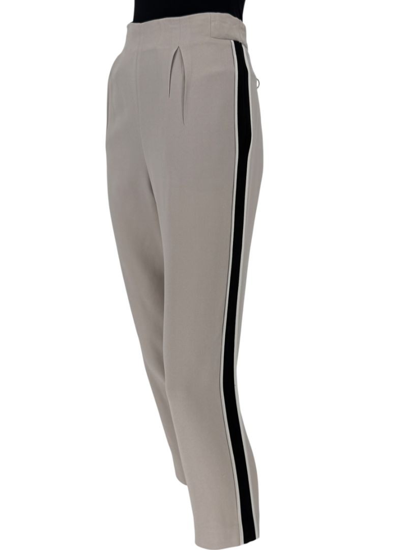 Fendi Taupe Cropped Trousers with Black Side Trim – Size IT 44 / US 8