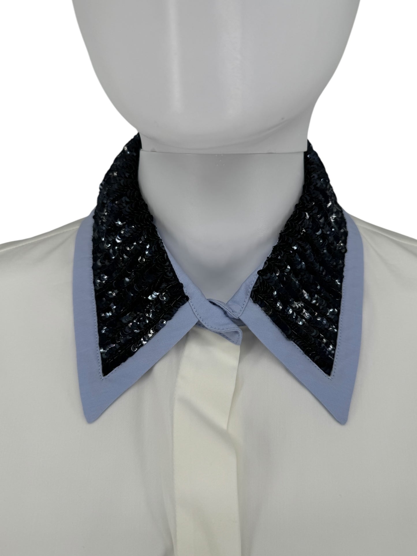 Christian Dior Dress Shirt with Embellished Collar - Size 12