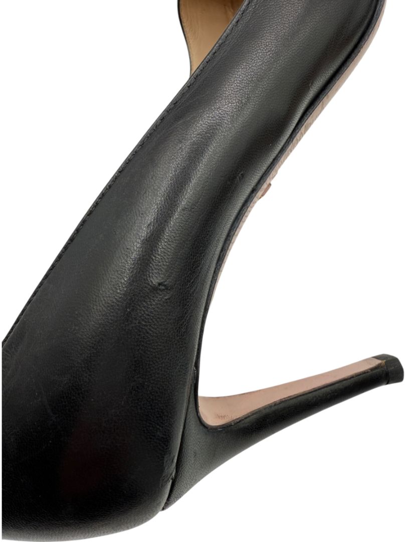Prada Black Leather Pointed Toe Pumps – Size 39