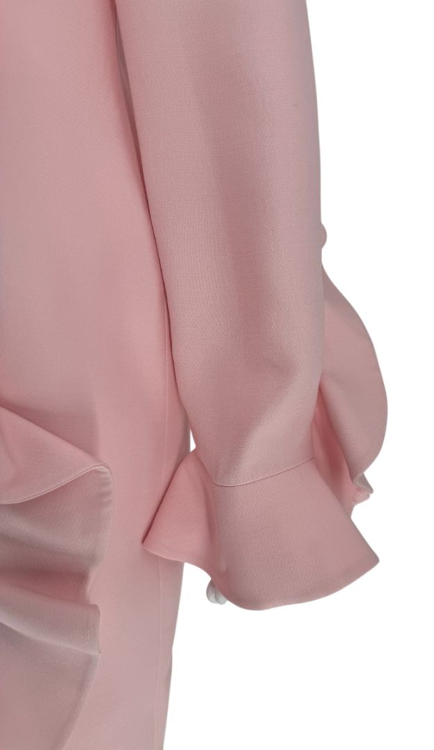 Valentino Pink Crepe Ruffle Detail Dress – Size 10 – Very Good Preowned Condition