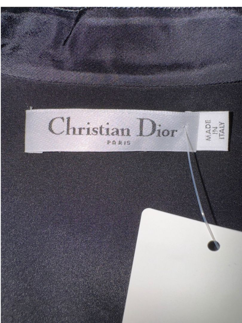 Christian Dior Black Asymmetric-Zip Blouse – Size FR 44 (US 12)