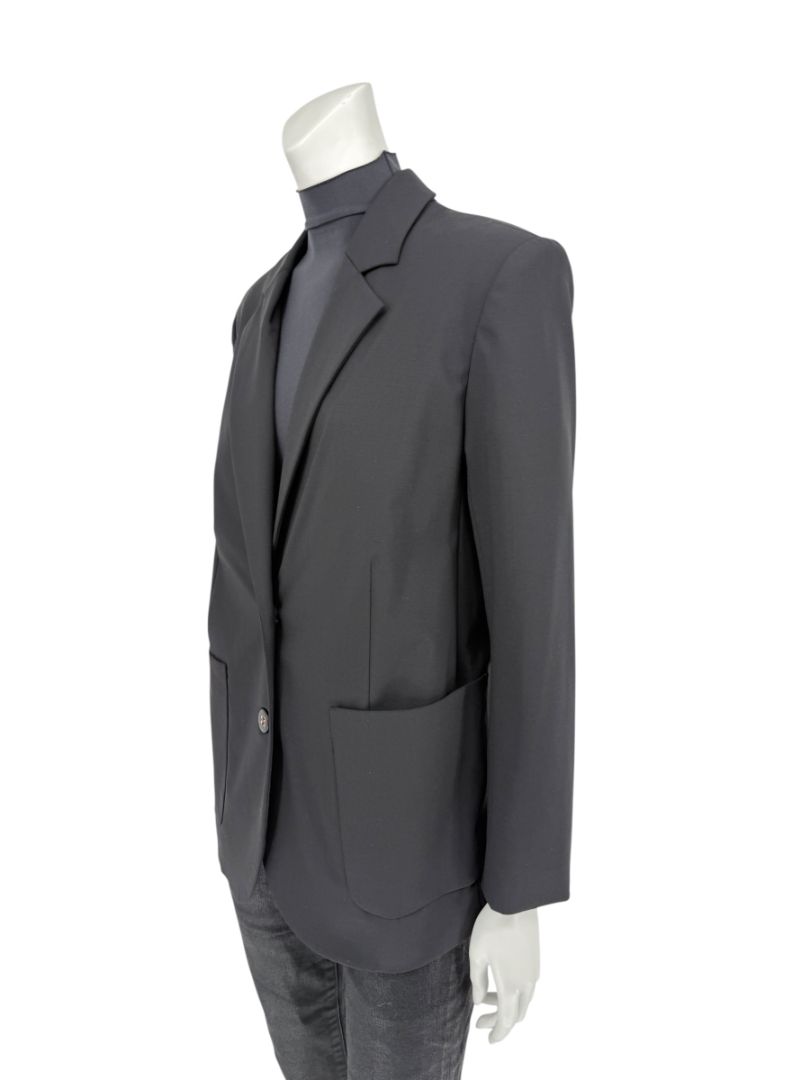 Pamella Roland Black Blazer Jacket Women’s Large – Classic 2 Button Wool Blend Career Workwear