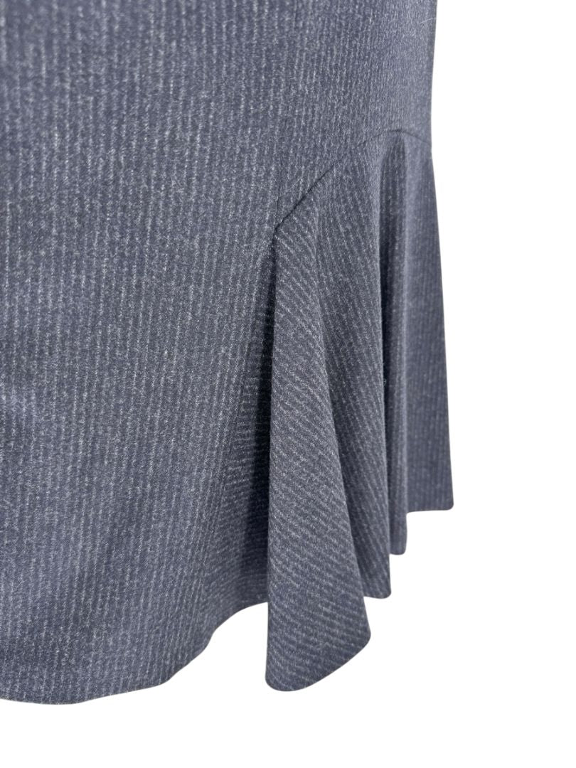 Maxmara Wool Blend Grey Pinstripe Skirt Suit - Size 10