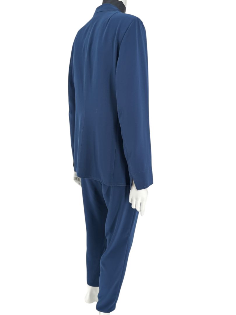 Akris Punto Navy Beaded Blazer & Pants Suit Set – Size US 10