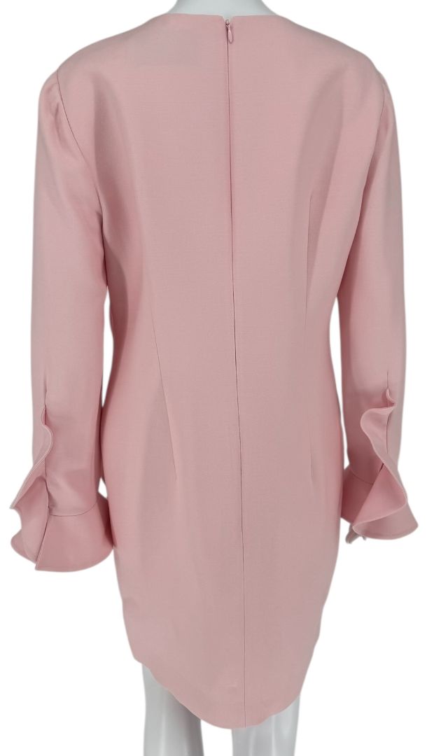 Valentino Pink Crepe Ruffle Detail Dress – Size 10 – Very Good Preowned Condition