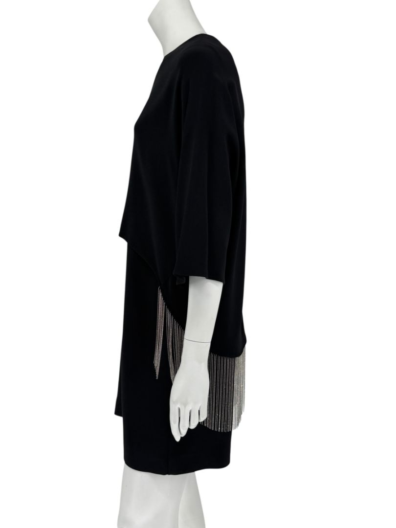 Stella McCartney Black Crystal Fringe Tunic Dress – Size IT 44