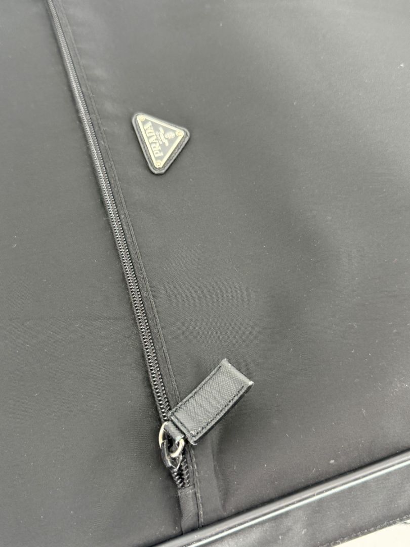 Prada Black Nylon Rolling Suitcase with Saffiano Leather Trim – 26.5" x 17.5" x 9.5"