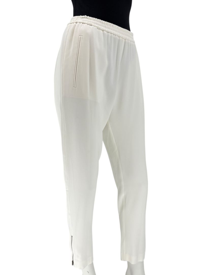 Stella McCartney Ivory Slim-Leg Pants with Ankle Zips – Size 44 (US 10)