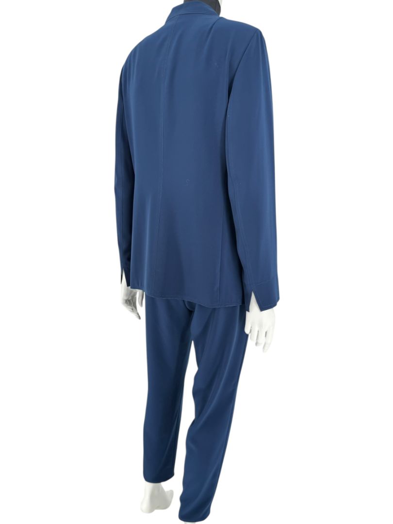 Akris Punto Navy Beaded Blazer & Pants Suit Set – Size US 10