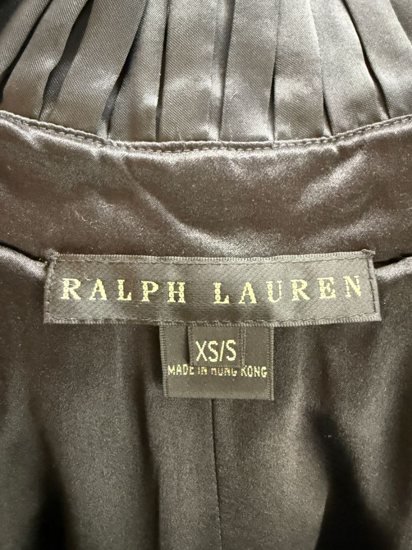 NWT Ralph Lauren Black Velvet & Silk-Trim Cape – Size XS/S