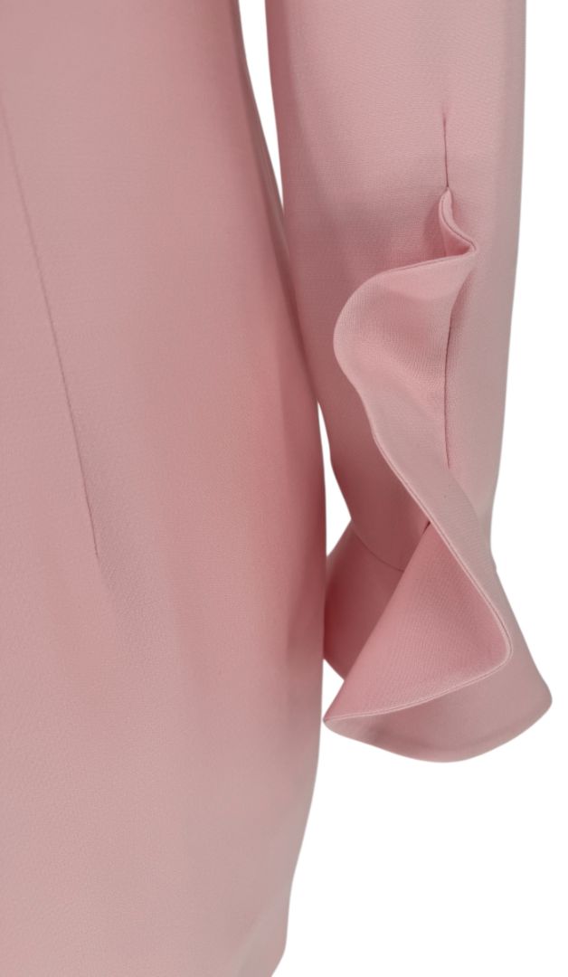 Valentino Pink Crepe Ruffle Detail Dress – Size 10 – Very Good Preowned Condition