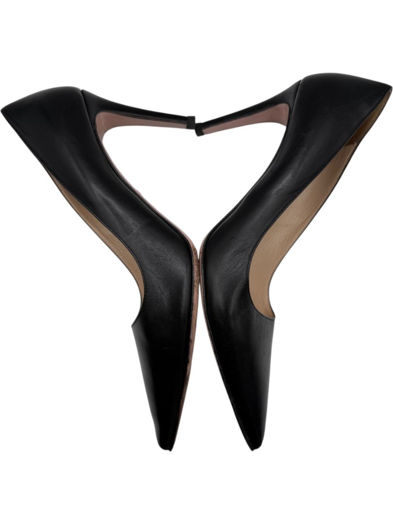 Prada Black Leather Pointed Toe Pumps – Size 39