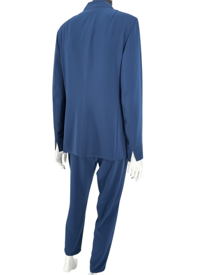 Akris Punto Navy Beaded Blazer & Pants Suit Set – Size US 10