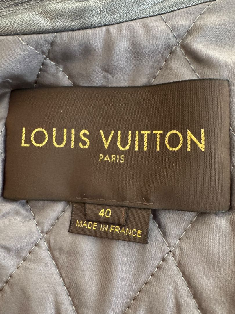 Louis Vuitton Metallic Grey Lambskin Moto Jacket – Size FR 40 (US 8)