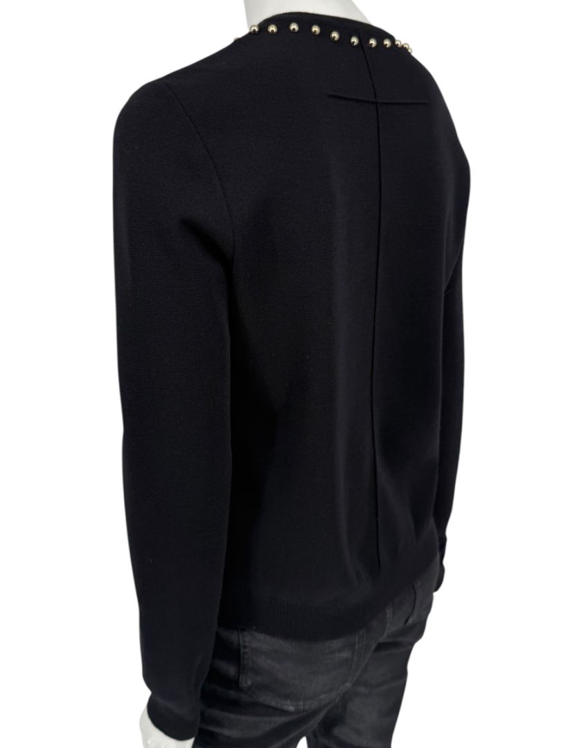 Givenchy Paris Black Wool Studded V-Neck Sweater – Size M