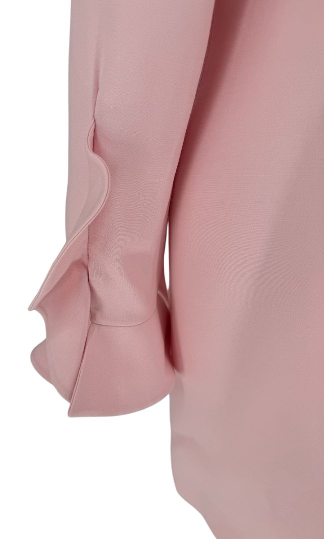 Valentino Pink Crepe Ruffle Detail Dress – Size 10 – Very Good Preowned Condition