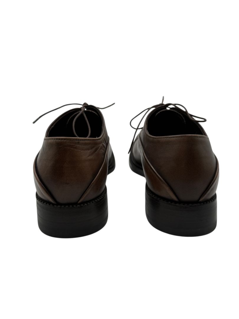 Prada Men’s Black Leather Cap Toe Lace-Up Shoes – Size 6.5