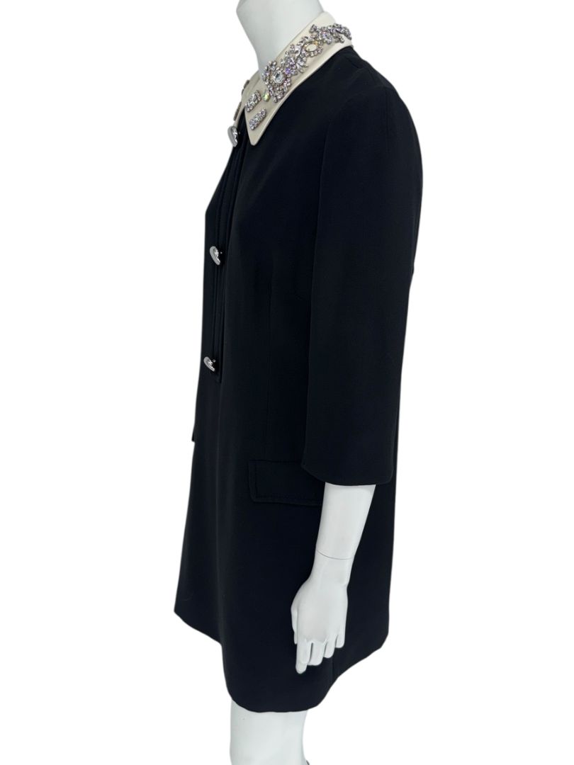 PRADA Black Embellished Collar Dress – Size IT 46