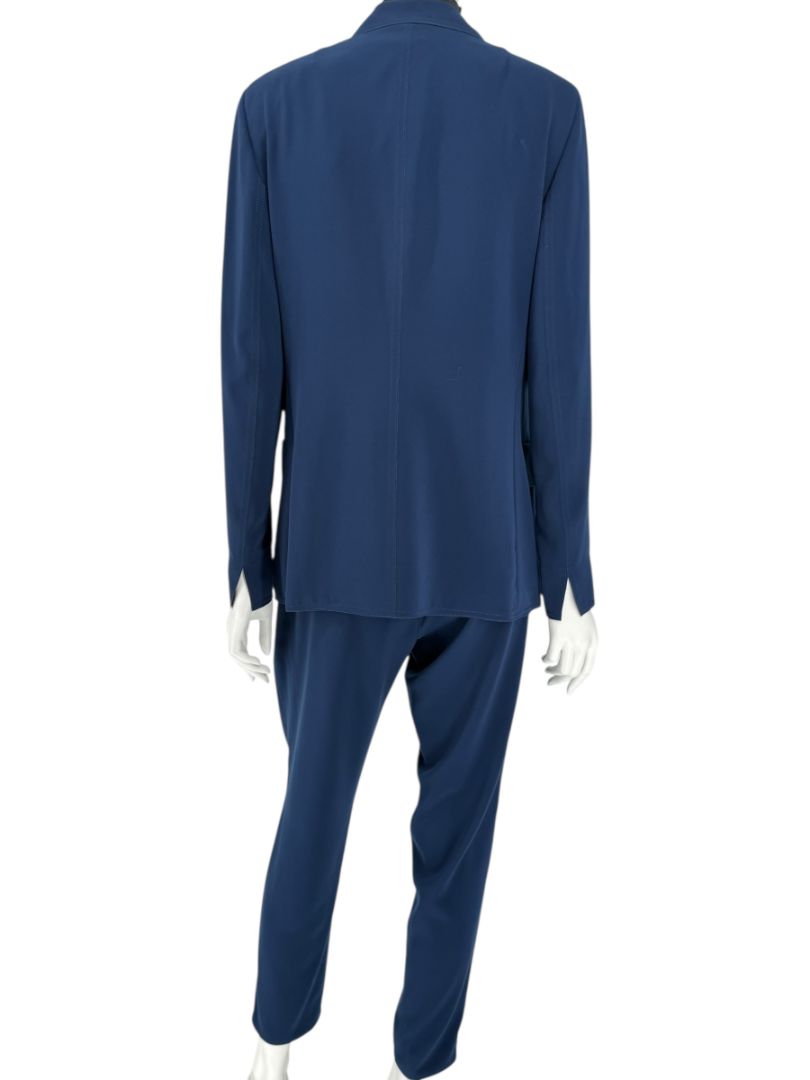 Akris Punto Navy Beaded Blazer & Pants Suit Set – Size US 10