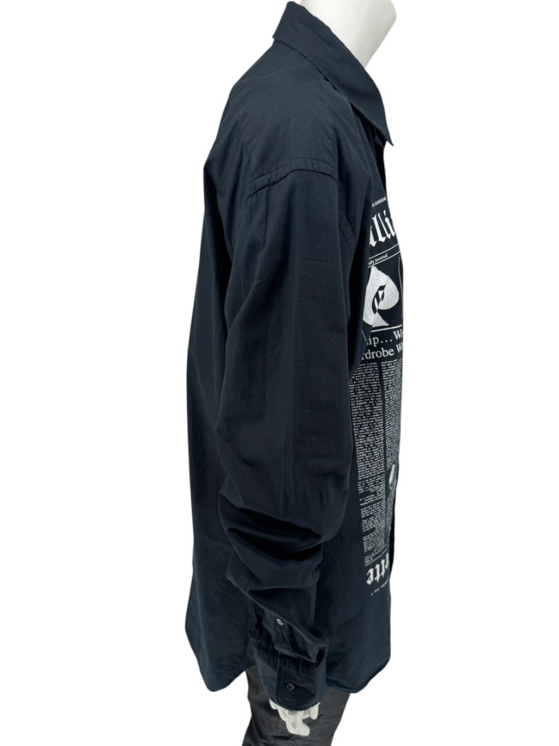 Galliano Gazette Oversized Graphic Cotton Shirt – Size 54 (Men's)