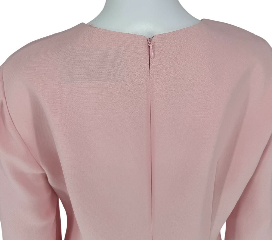 Valentino Pink Crepe Ruffle Detail Dress – Size 10 – Very Good Preowned Condition