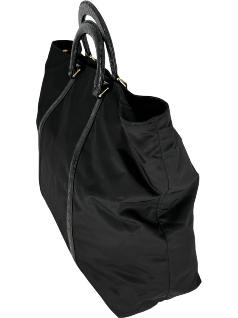 Prada Tessuto Nylon & Leather Trim Tote – Nero