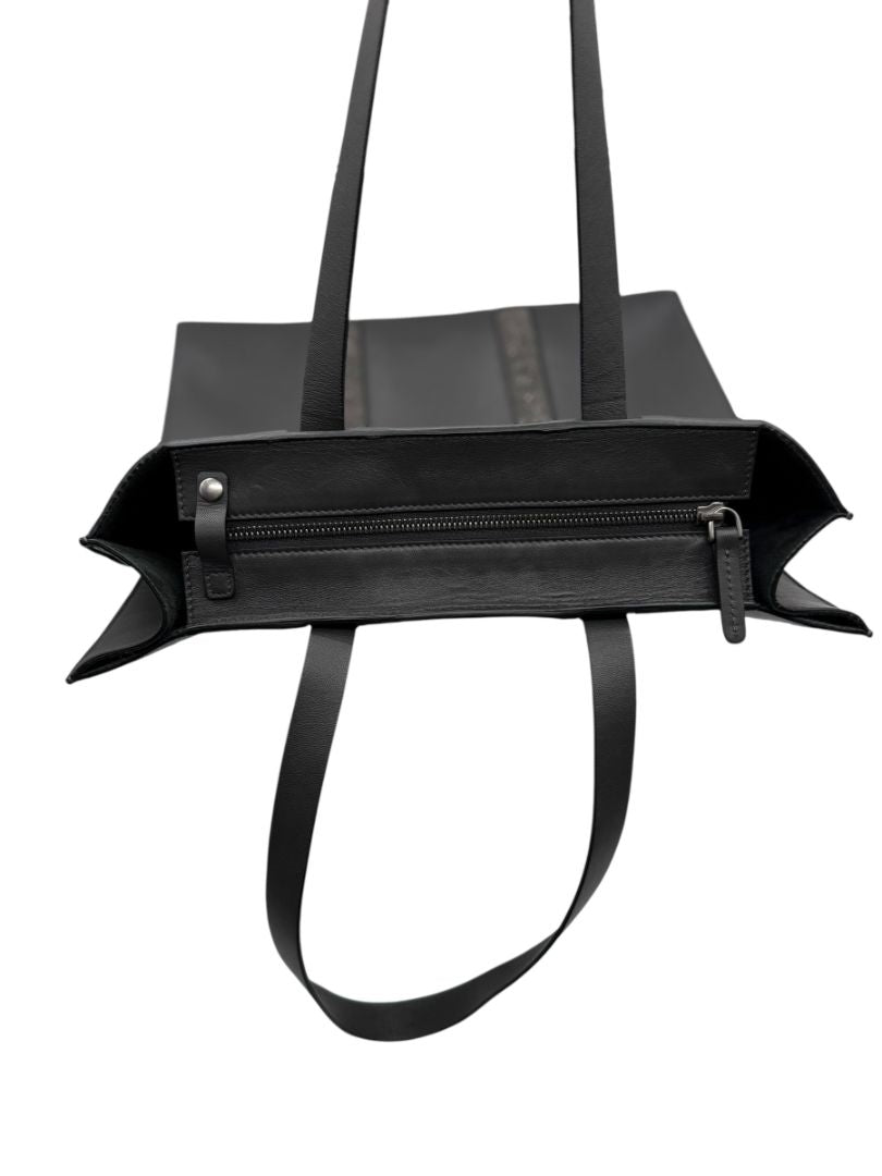 Brunello Cucinelli Graphite Gray Leather Tote with Monili Bead Trim