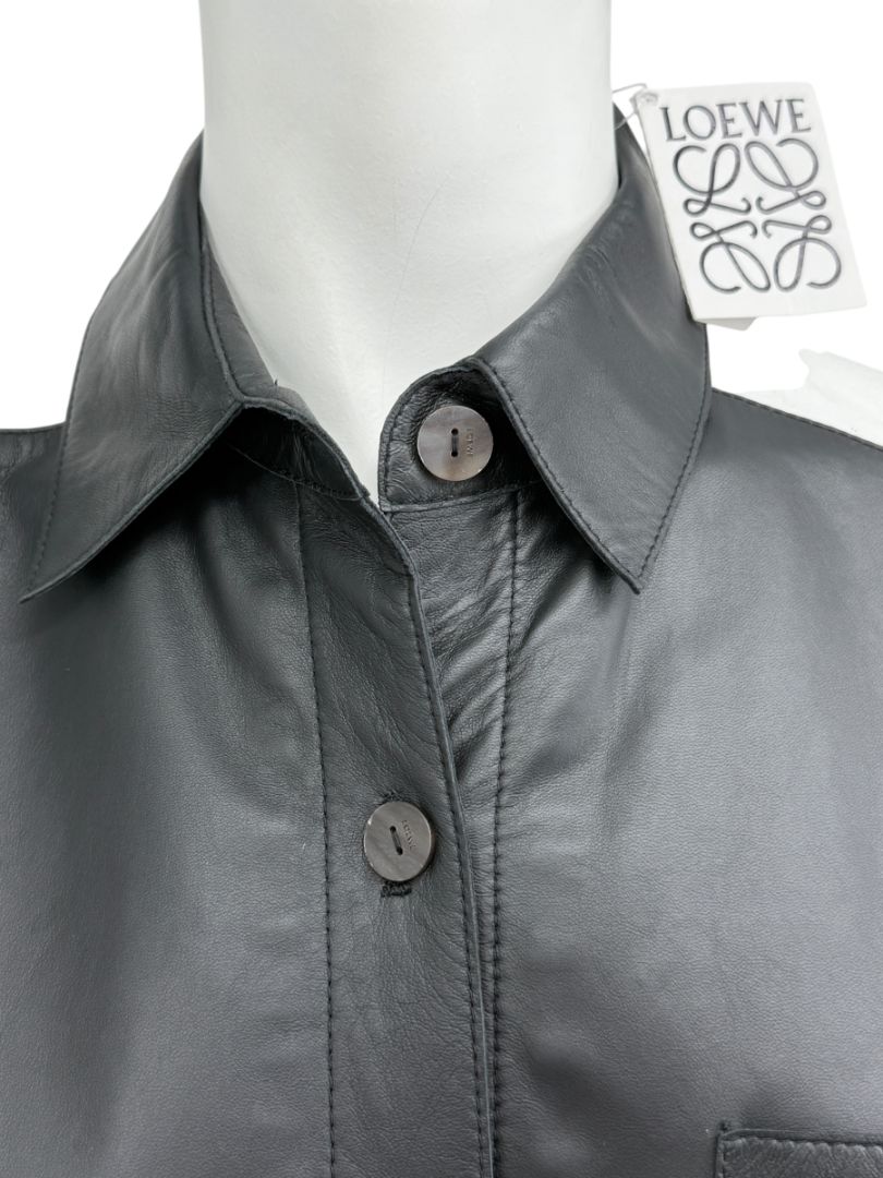 NWT Loewe Black & White Leather Panel Shirt – Size 34