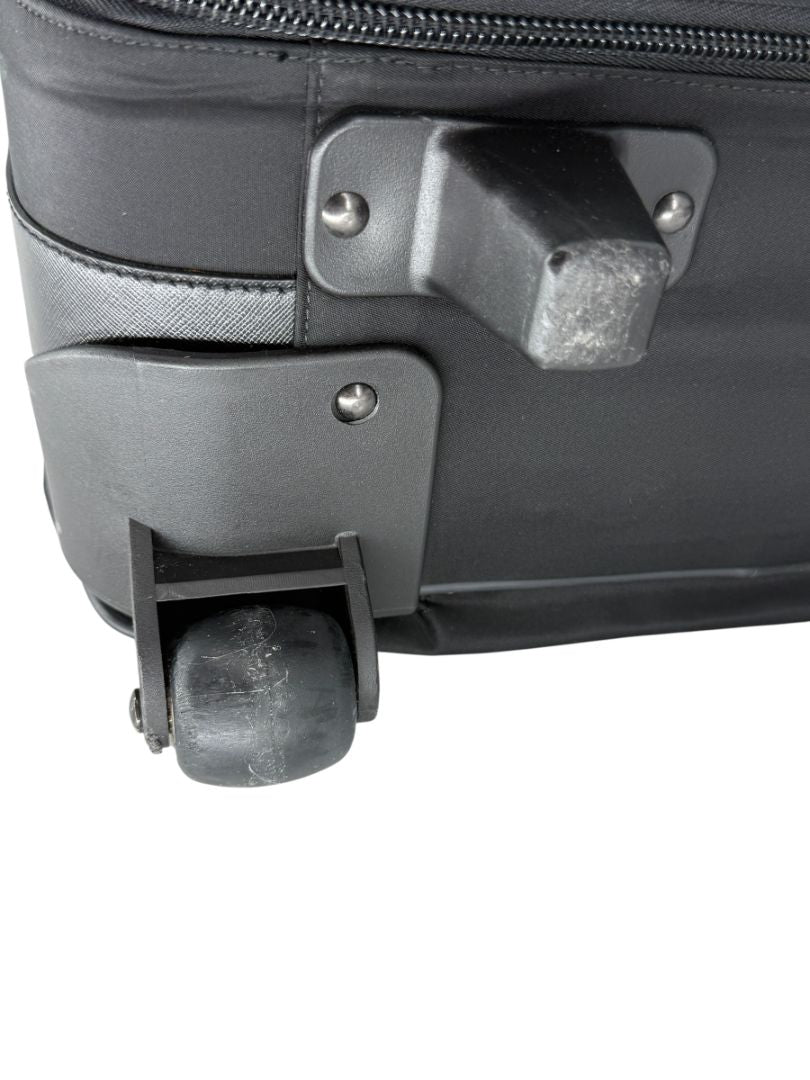 Prada Black Nylon Rolling Suitcase with Saffiano Leather Trim – 26.5" x 17.5" x 9.5"