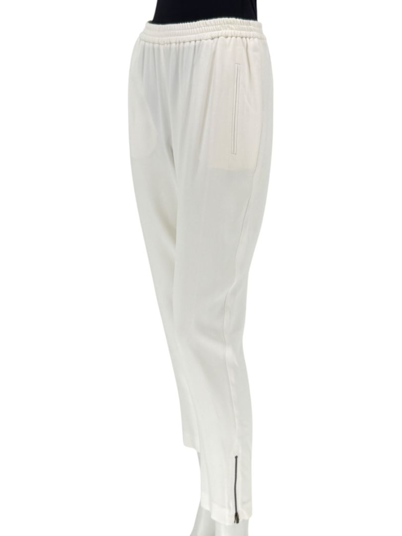 Stella McCartney Ivory Slim-Leg Pants with Ankle Zips – Size 44 (US 10)
