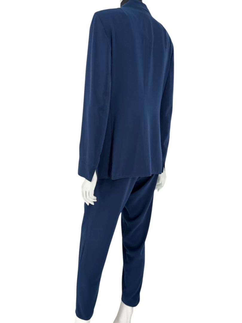 Akris Punto Navy Beaded Blazer & Pants Suit Set – Size US 10