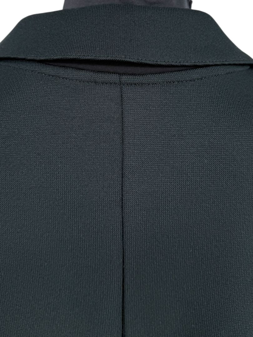 Pamella Roland Black Long Coat Minimalist Hidden Placket Shirt Collar - Large