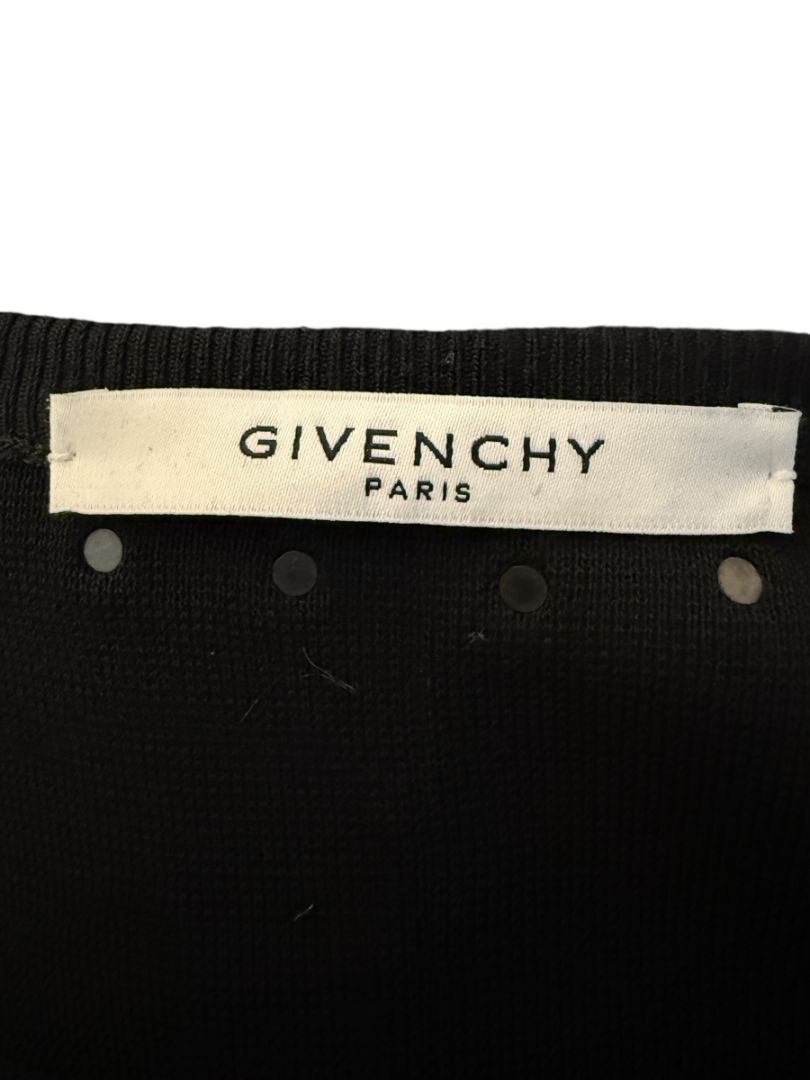 Givenchy Paris Black Wool Studded V-Neck Sweater – Size M