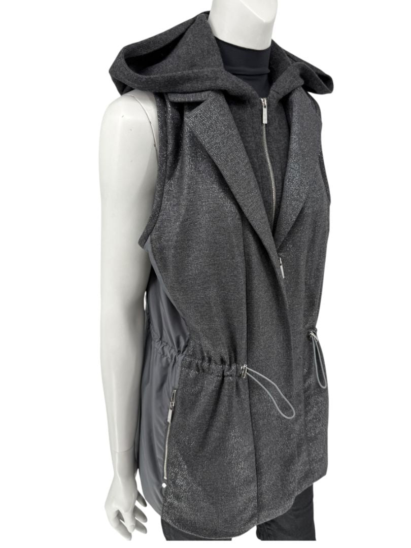 Lafayette 148 New York Charcoal Hooded Vest – Size M
