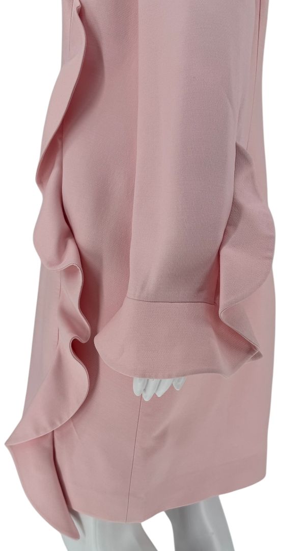 Valentino Pink Crepe Ruffle Detail Dress – Size 10 – Very Good Preowned Condition