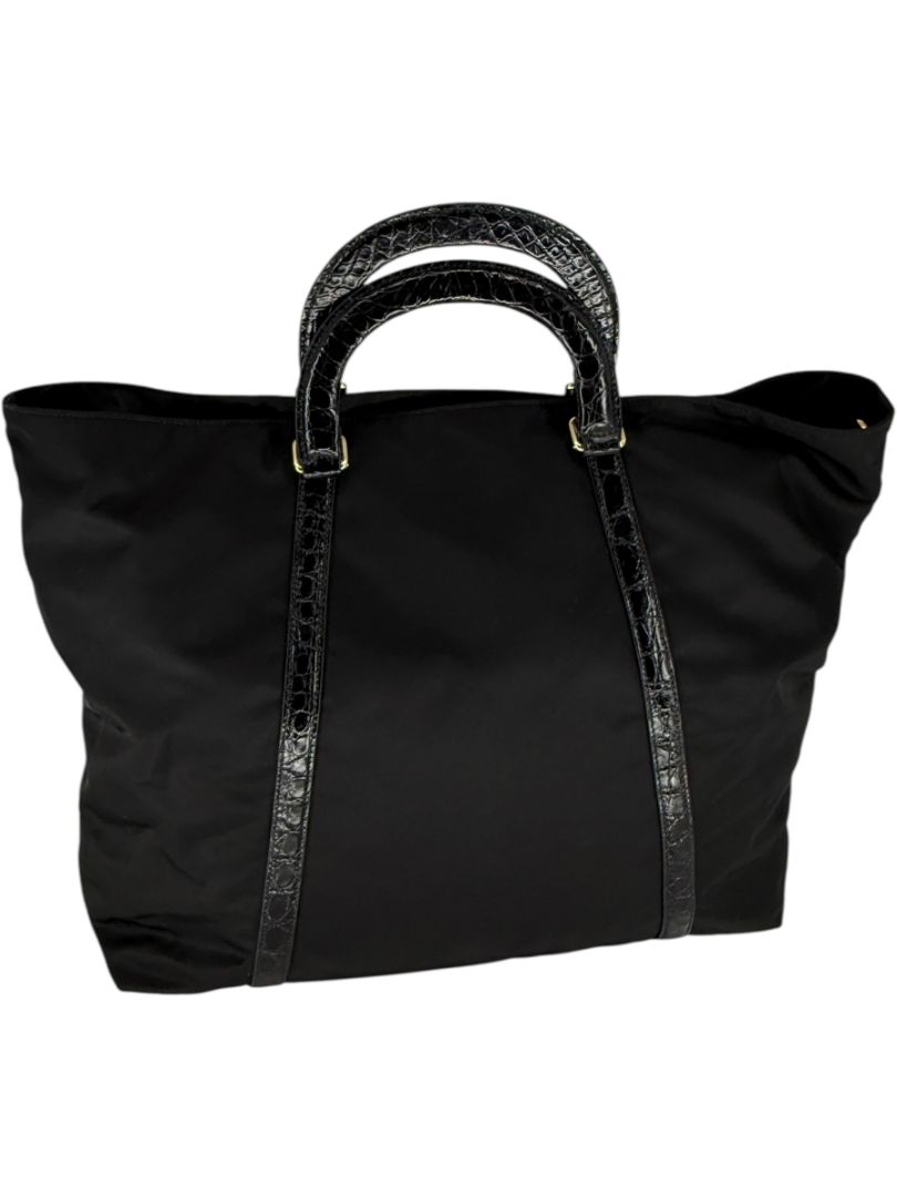 Prada Tessuto Nylon & Leather Trim Tote – Nero
