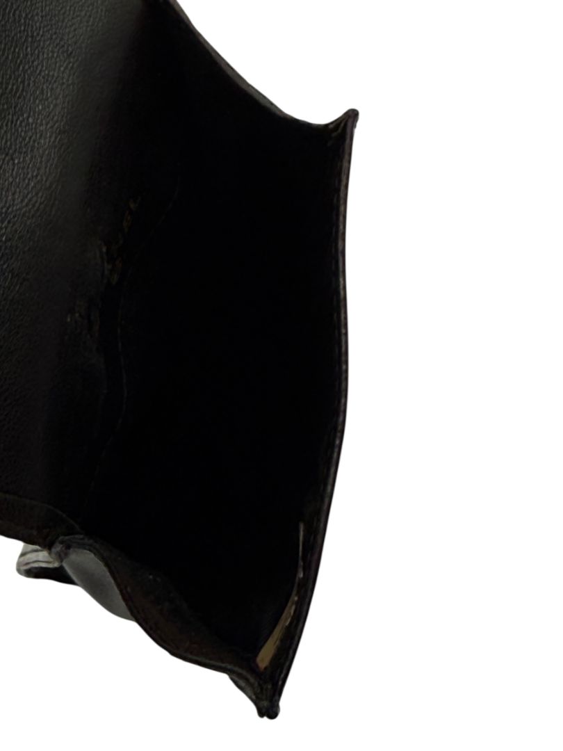 Chanel Black Lambskin Leather CC Logo Snap Pouch – One Size