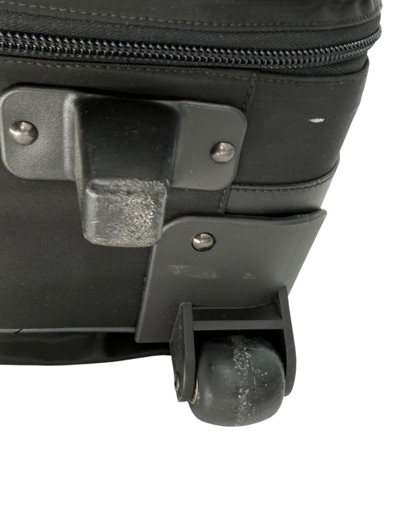 Prada Black Nylon Rolling Suitcase with Saffiano Leather Trim – 26.5" x 17.5" x 9.5"
