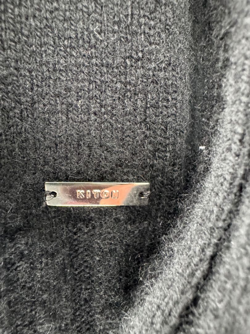 Kiton Black Cashmere Turtleneck Sweater – Size 46