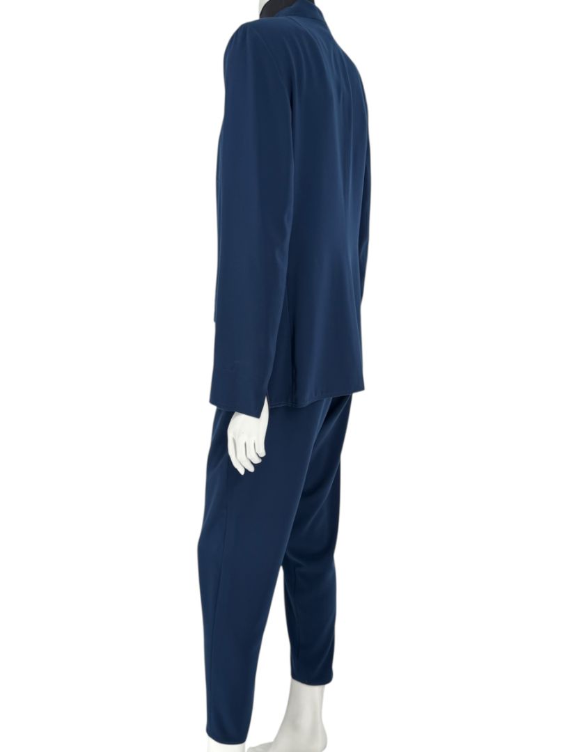 Akris Punto Navy Beaded Blazer & Pants Suit Set – Size US 10