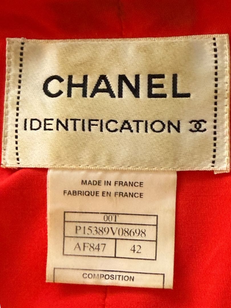 Chanel Red Quilted Identification Jacket – Size 42