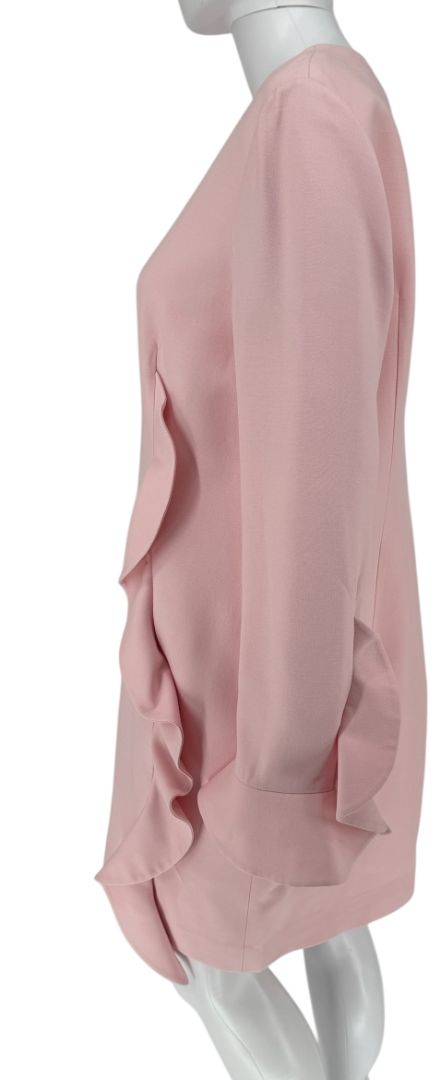 Valentino Pink Crepe Ruffle Detail Dress – Size 10 – Very Good Preowned Condition