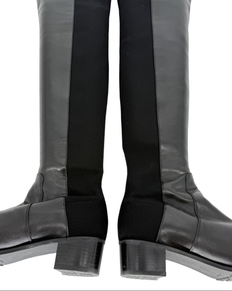 Stuart Weitzman Over-the-Knee 50/50 Leather Riding Boots – Size 8.5 M