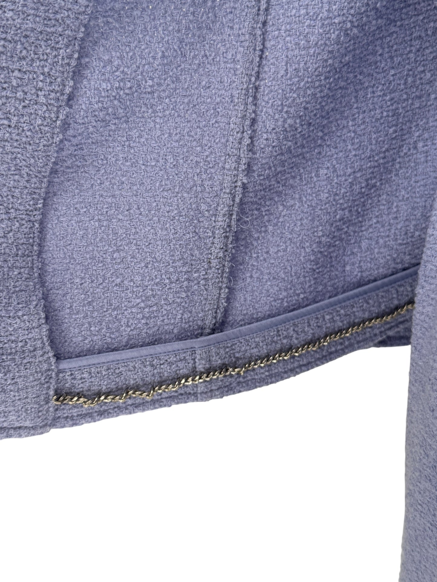 Fall 1998 Chanel Boutique Periwinkle Tweed Skirt Suit – Size FR 46