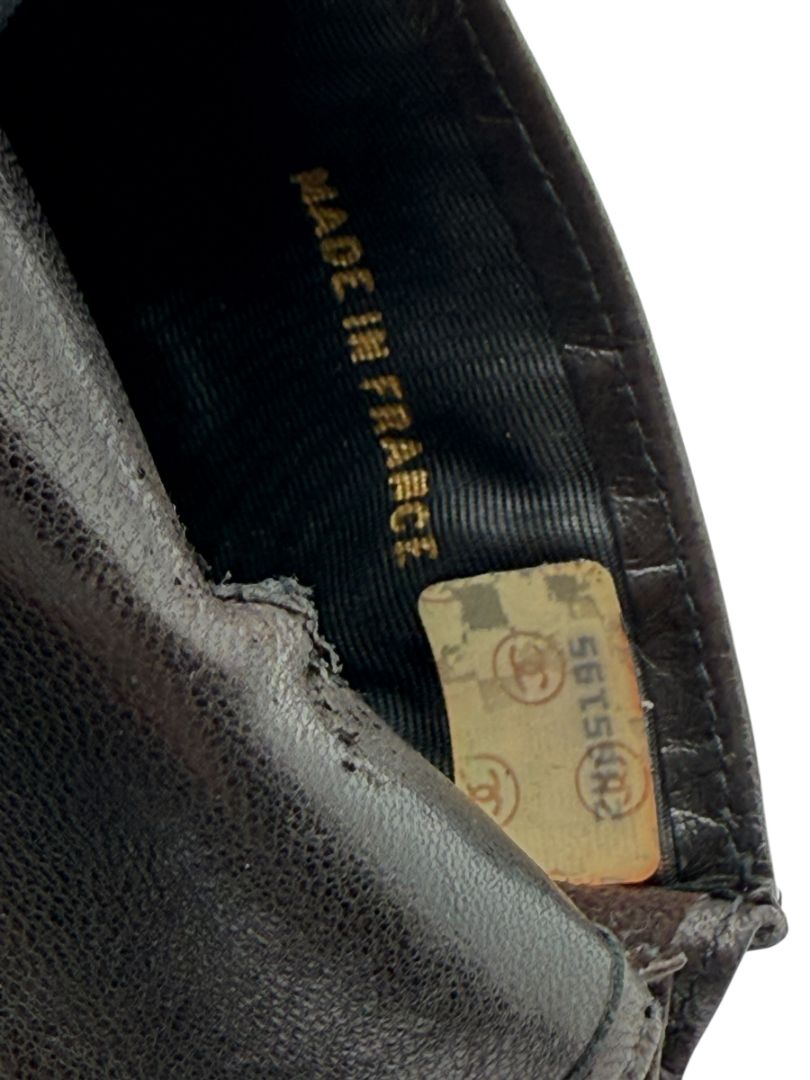 Chanel Black Lambskin Leather CC Logo Snap Pouch – One Size