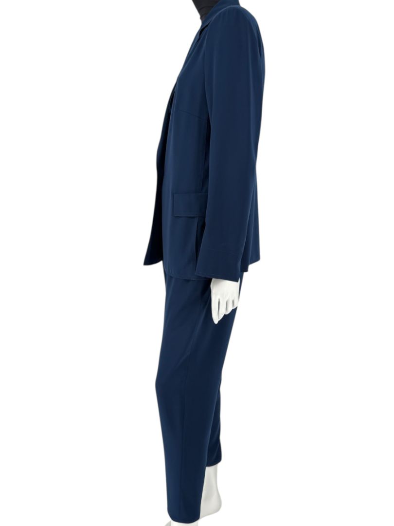 Akris Punto Navy Beaded Blazer & Pants Suit Set – Size US 10