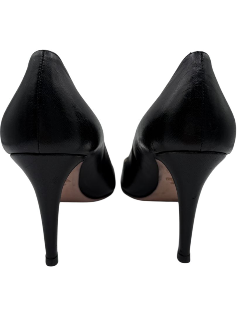 Prada Black Leather Pointed Toe Pumps – Size 39