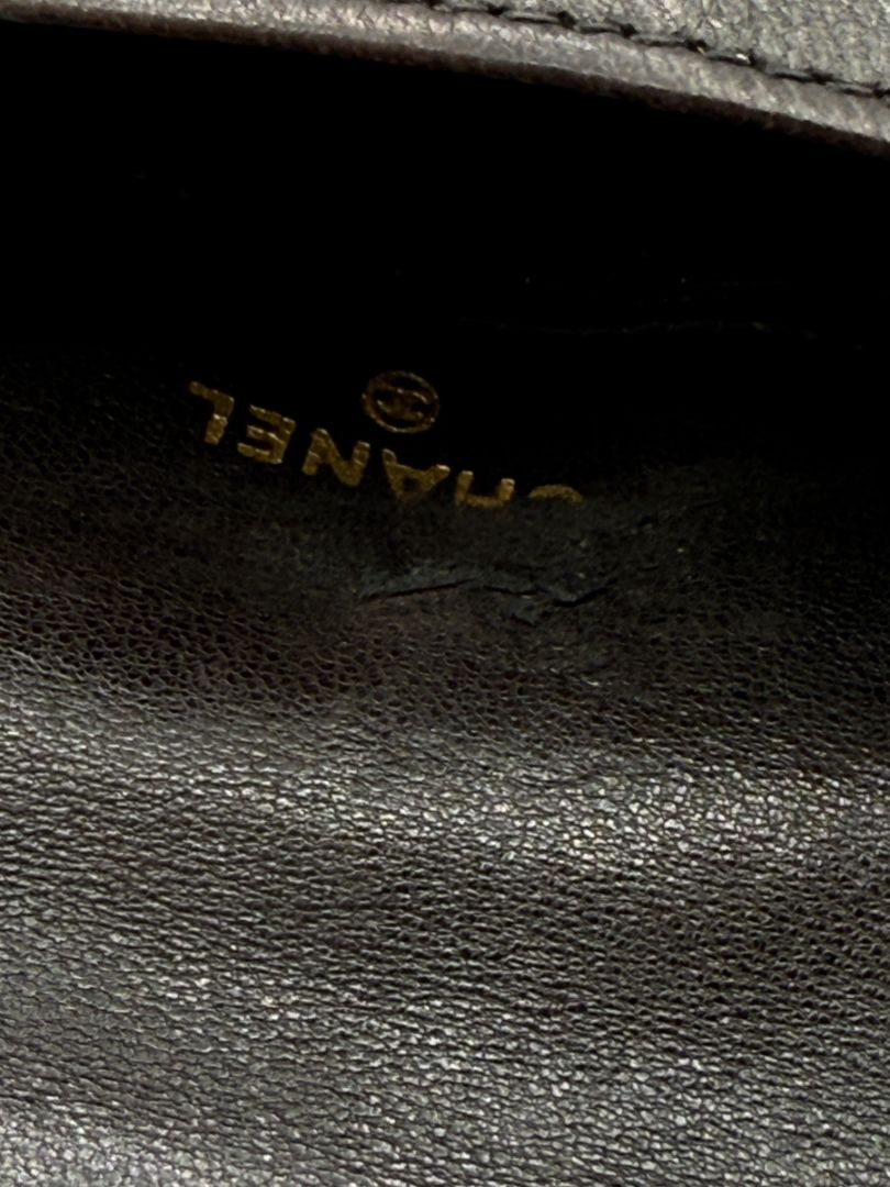 Chanel Black Lambskin Leather CC Logo Snap Pouch – One Size